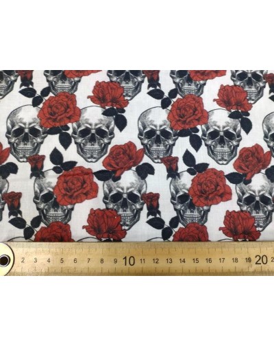 Tela calavera y flor (25x150 cm.)