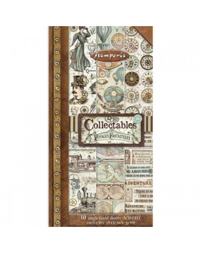 Recortables 10 hojas cm 15x30,5 (6”x12”) - Voyages Fantastiques