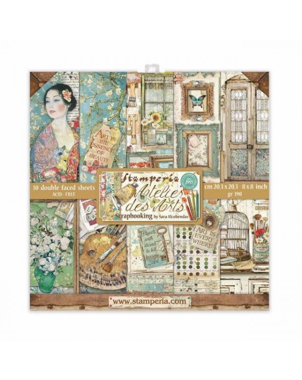 Bloc Scrap 10 hojas 20.3X20.3 (8"X8") 2 caras Atelier des Arts