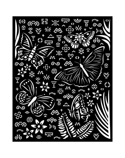 Stencil grueso 20x25 cm - Amazonia mariposas