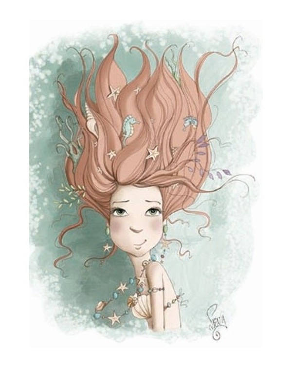 Lámina para enmarcar numerada SIRENA SALMON Lámina para enmarcar numerada SIRENA SALMON