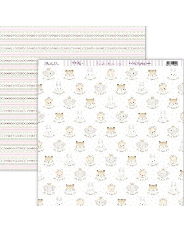 Papel doble cara bebe niña