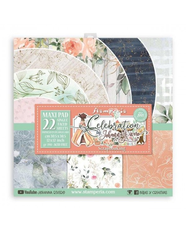 Bloc de Scrapbooking 22 hojas - 30.5x30.5 (12"x12") - 1 cara Celebration Bloc de Scrapbooking 22 hojas - 30.5x30.5 (12"x12") - 1 cara Celebration
