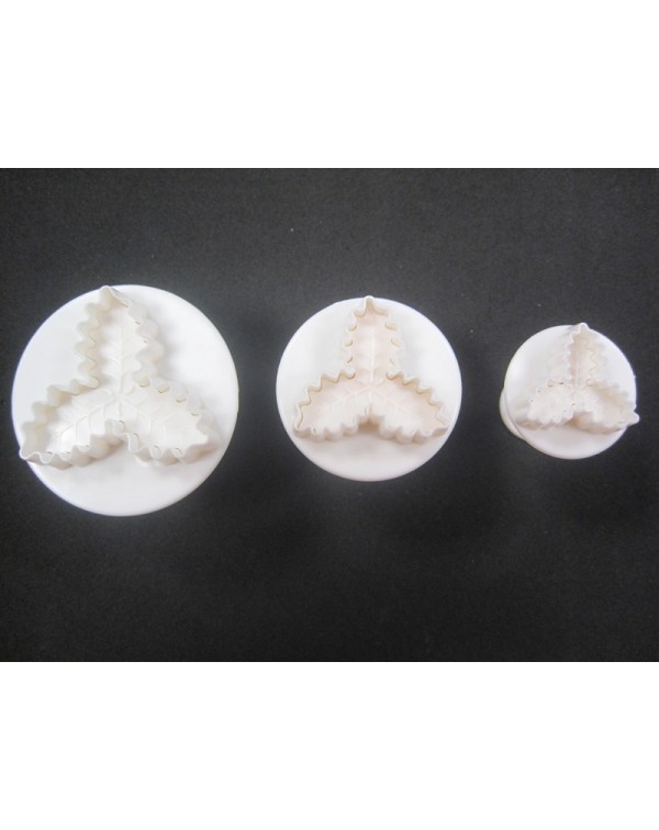 Set 3 moldes hojas acebo