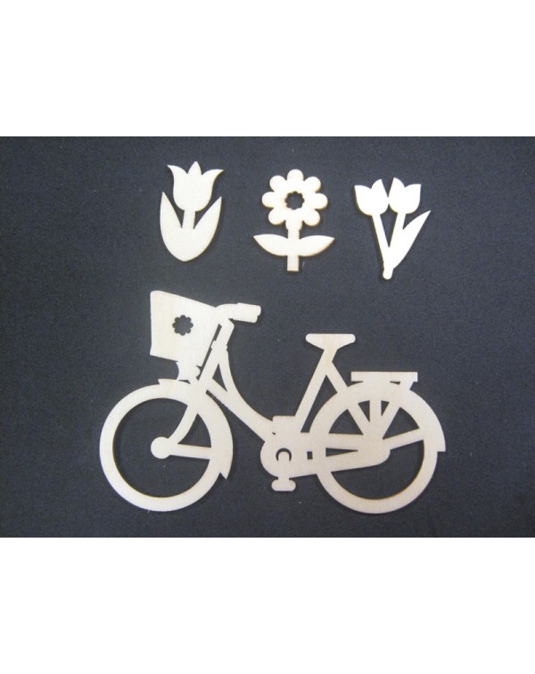 siluetas bicicleta y flores