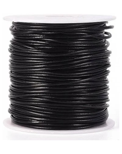 Cordon de cuero 2 mm negro