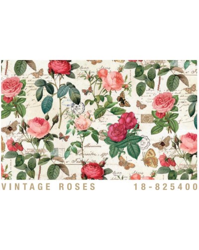 Papel Cartonaje rosas vintage