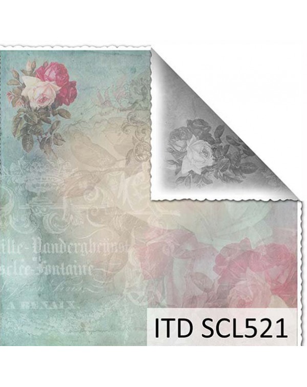 Papel scrap doble cara color y blanco/negro SCL521 Papel scrap doble cara color y blanco/negro SCL521