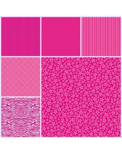 12 Papeles 30x30 cm estampados rosa