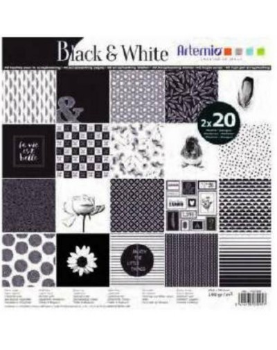 Bloc 40 hojas scrap Black & White
