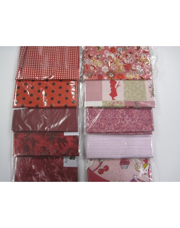 10 fat quarters 45 x 55 cm rojos-rosas 10 fat quarters 45 x 55 cm rojos-rosas