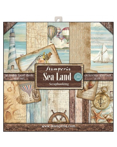 Colección Sea Land (12”x12”) Stamperia SBBL37