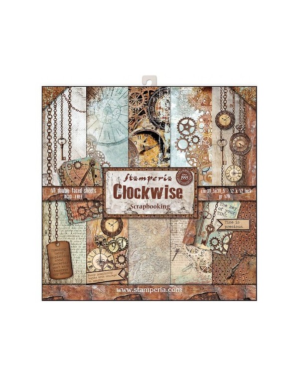 Colección clockwise (12”x12”) Stamperia SBBL39