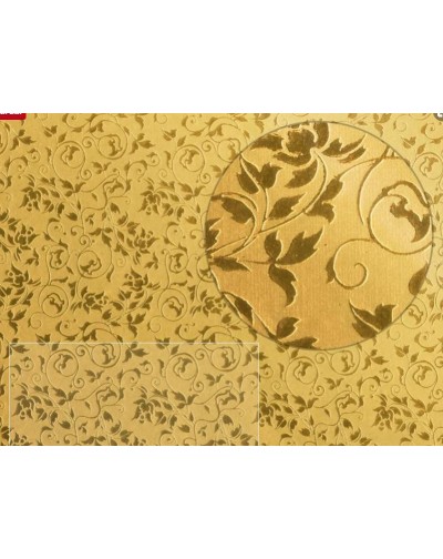 5 Papel foil flores color dorado