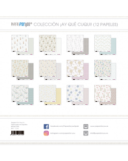 Colección 12 papeles Ay que cuqui