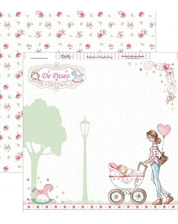 Papel scrapbooking a dos caras “De paseo”de Dayka Papel scrapbooking a dos caras “De paseo”de Dayka