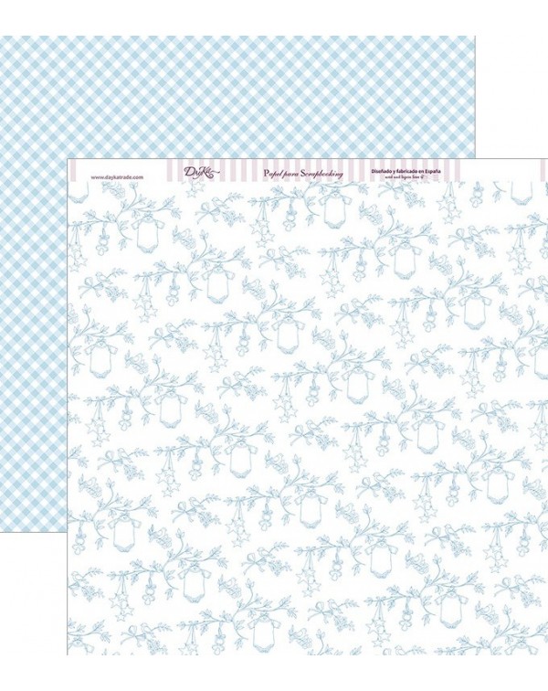 Papel scrapbooking a dos caras “Floral con pajaritos” de Dayka trade Papel scrapbooking a dos caras “Floral con pajaritos” de Dayka trade