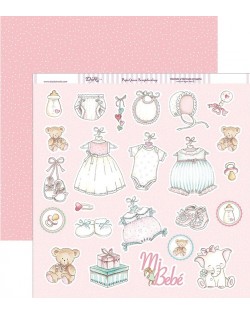 Papel scrapbooking a dos caras “Canastilla mi bebé” de Dayka trade