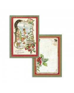 Set de 24 tarjetas Stamperia Christmas Vintage