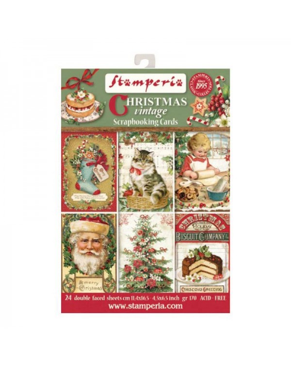 Set de 24 tarjetas Stamperia Christmas Vintage