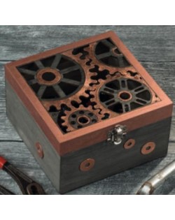 CAJA DE MADERA STEAM PUNK