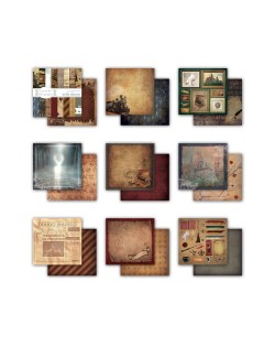 COLECCION PAPEL SCRAP 12X12 "ESCUELA DE MAGIA" 