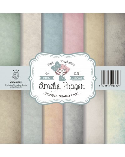 Amelie Fondos Shabby Chic (SET 6 PAPELES + PORTADA)