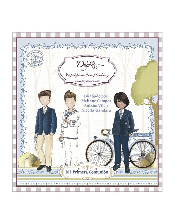Colección papel comunion niño doble cara 24 hojas 20 x 20 cm Dayka SCP1008 Colección papel comunion niño doble cara 24 hojas 20 x 20 cm Dayka SCP1008
