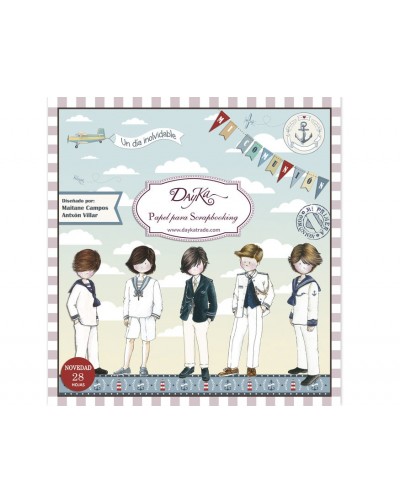 Colección papel comunion niño doble cara 24 hojas 20 x 20 cm Dayka SCP1008 