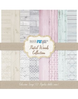 Coleccion 12 papeles pastel woods 